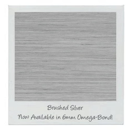 Have you heard the news?! Brushed Silver, one of our most popular colors, is now available 6mm Omega-Bond Standard! Panels are available in 4'x8' and are digital print ready. Get yours today! Contact us for more info.

#laminatorsinc #signage #signpanels #acm #rigidsubstrates