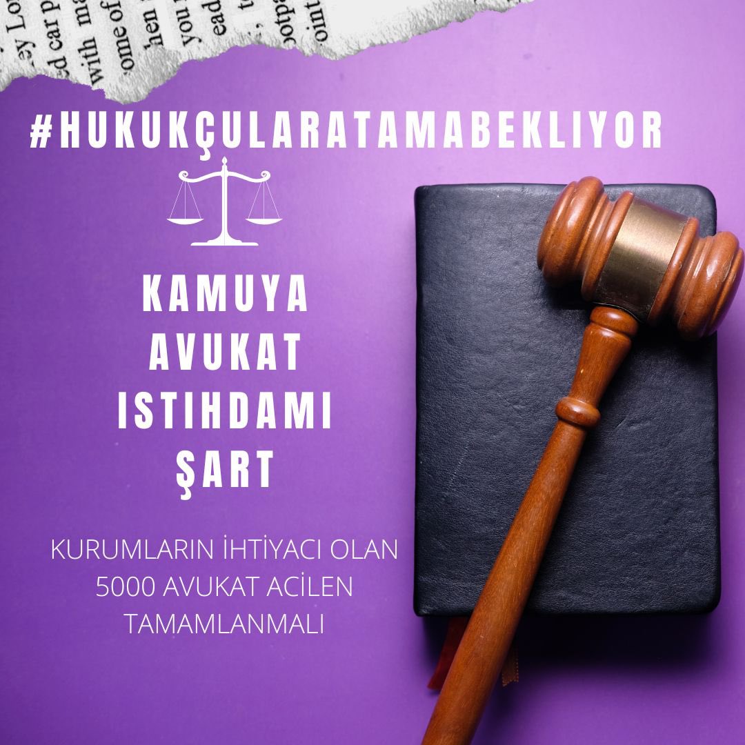 Kamu kurumlarının avukata ihtiyacı var. Kamuda hukuk mesleklerine alım için 90 üstü puanlarla hazırız, bekliyoruz. Kontenjanların artırılmasını talep ediyoruz. #HukukçularAtamaBekliyor