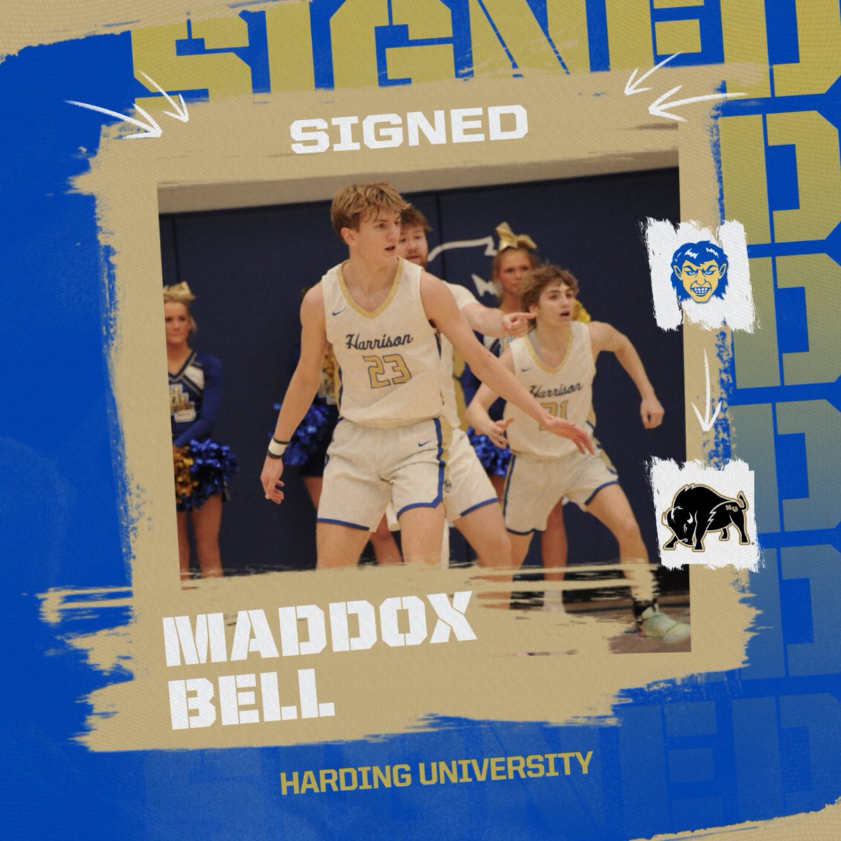 harrisongoblins's tweet image. Harrison’s Maddox Bell Commits to Harding University

Harrison, AR (November 20, 2024) – Harrison High School senior Maddox Bell has officially committed to play basketball at Harding University in Searcy, AR.  #GoGobs