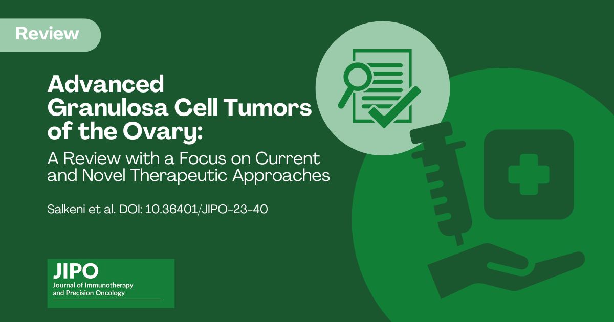JIPO Editors (@jipoeditors) on Twitter photo Review the current treatment options for Granulosa cell tumor #GCT including the role of novel therapies and immune checkpoint inhibitors doi.org/10.36401/JIPO-… by Salkeni et al. #JIPO #granulosacelltumors #rarecancers #FOXL2 <a href="/OncologyNetwork/">Innovative Oncology Network</a> Review the current treatment options for Granulosa cell tumor #GCT including the role of novel therapies and immune checkpoint inhibitors doi.org/10.36401/JIPO-… by Salkeni et al. #JIPO #granulosacelltumors #rarecancers #FOXL2 <a href="/OncologyNetwork/">Innovative Oncology Network</a>