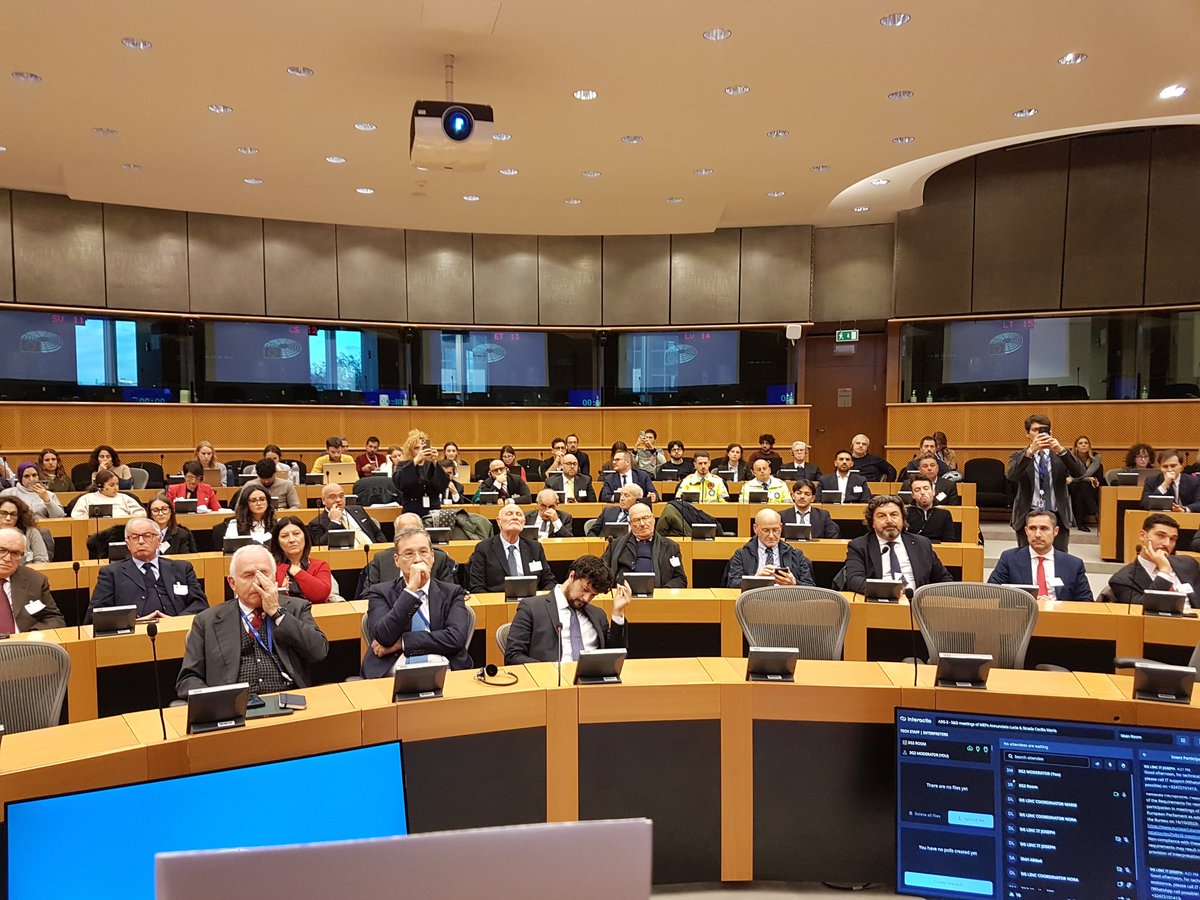 Full room at the <a href="/Europarl_EN/">European Parliament</a> to commemorate the #cutro tragedy in which 94 migrants, including 25 children, died. Moving testimony from Italian coastguard who wished more people could have been solved. Safe routes and + search and rescue are needed! <a href="/CaritasEuropa/">Caritas Europa</a>