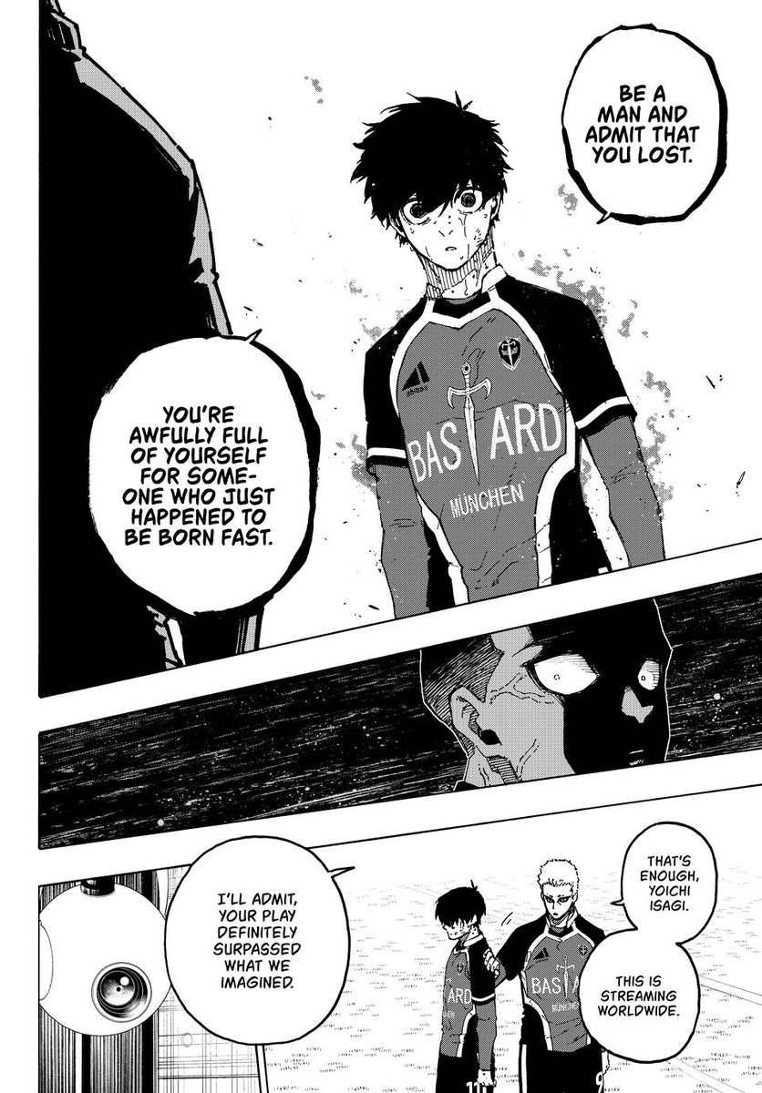 SlushTimesco's tweet photo. Yoichi Isagi is firing shots at everyone 🔥🔥🔥
Not even Julien Loki is safe!!!
Even Kaiser is freaked out by Isagi at this point!
Blue Lock's latest chapter was insanely good!
#bluelock #bluelock284 https://t.co/4loMPuc2Ny