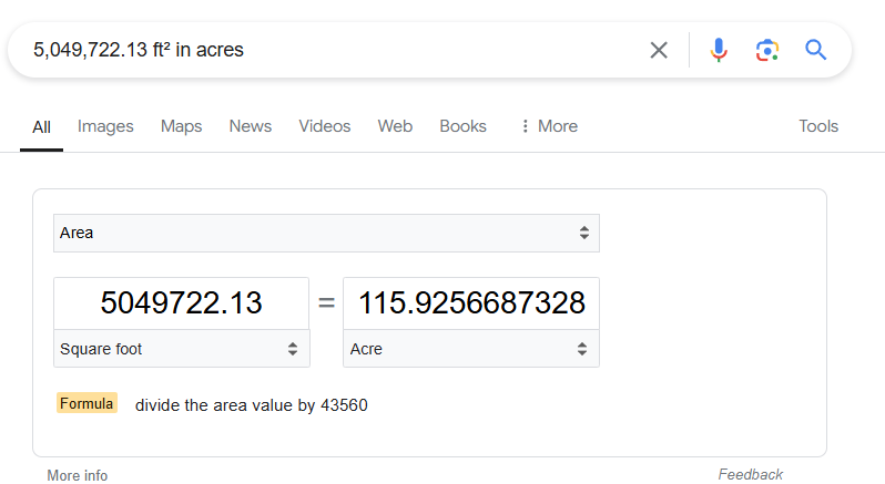 ozzystuh's tweet photo. @BowTiedBroke Use the measure  function in Google Maps and then use Google to do the conversion to acres.... https://t.co/C2Gn6XACoh