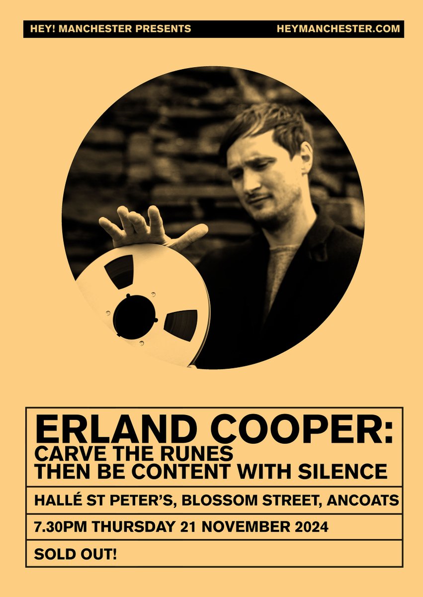 Hey! Manchester (@heymanchester) on Twitter photo TOMORROW: <a href="/ErlandCooper/">Erland Cooper</a> returns to <a href="/hallestpeters/">Hallé St Peter's</a> for a sold out performance! Doors 7.30pm, the short film Recomposing Earth will be screened at 8pm and Erland will be on stage at 9pm. Full info: heymanchester.com/erland-cooper-… TOMORROW: <a href="/ErlandCooper/">Erland Cooper</a> returns to <a href="/hallestpeters/">Hallé St Peter's</a> for a sold out performance! Doors 7.30pm, the short film Recomposing Earth will be screened at 8pm and Erland will be on stage at 9pm. Full info: heymanchester.com/erland-cooper-…