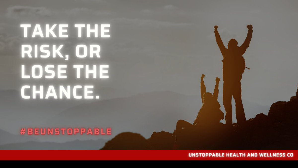 AndUnstoppable's tweet photo. Take the risk or lose the chance.

#beunstoppable #beinspired #myunstoppable #inspirationalquotes #selfmotivation #cbdwellness #livefit https://t.co/JPEhLoKstv