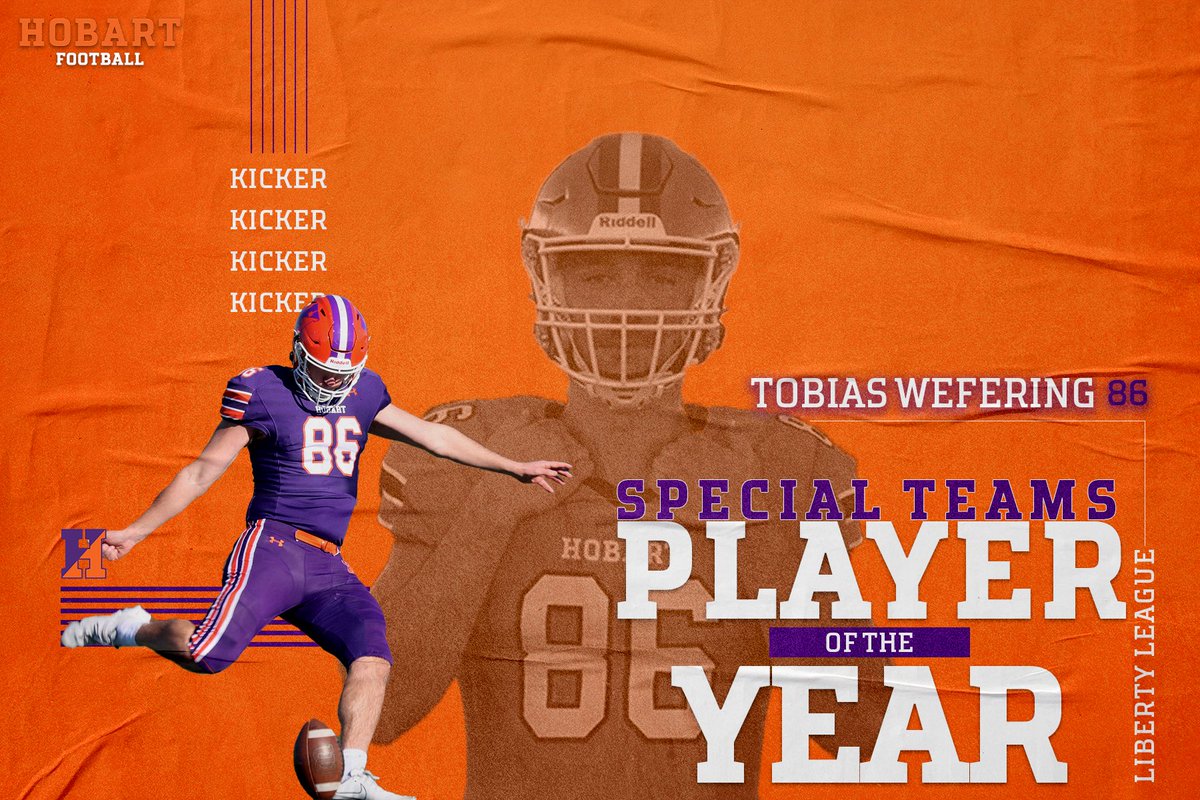 HobartFootball's tweet photo. Tobias Wefering selected @LLAthletics SPOY! 🏆
#TheHobartWay #Team130 https://t.co/68DW52xEFM