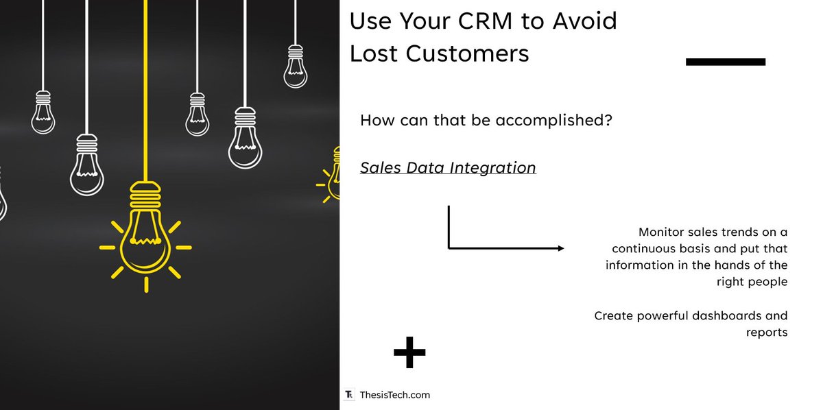 Use Your CRM To Avoid Lost Customers
-- Sales Data Integration
Sales data can be put in the hands of the right people (the sales team) by integrating your CRM with your Accounting system.

#CRM #Microsoft #Dynamics365 #Sales #Data

Full post:
thesistech.com/use-crm-to-avo…