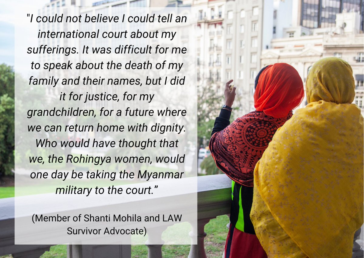 UN Genocide Prevention (@unosapg) on Twitter photo <a href="/ShantiMohila/">Shanti Mohila</a> <a href="/LegalActionWW/">Legal Action Worldwide (LAW)</a> The <a href="/ShantiMohila/">Shanti Mohila</a> have developed unique expertise in identifying Rohingya witnesses, survivors & victims' of various profiles who wish to participate in relevant international justice cases - most recently, 7 have provided testimony before a federal criminal court in Argentina. <a href="/ShantiMohila/">Shanti Mohila</a> <a href="/LegalActionWW/">Legal Action Worldwide (LAW)</a> The <a href="/ShantiMohila/">Shanti Mohila</a> have developed unique expertise in identifying Rohingya witnesses, survivors & victims' of various profiles who wish to participate in relevant international justice cases - most recently, 7 have provided testimony before a federal criminal court in Argentina.