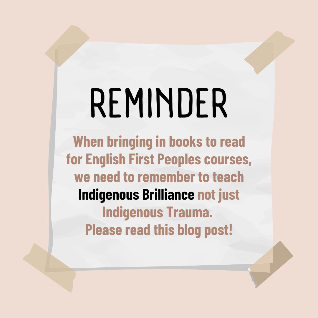 Please read this blog post as you put together your reading lists for courses and take a pause to understand the importance of bringing in Indigenous Brilliance. carolynroberts.net/single-post/te…