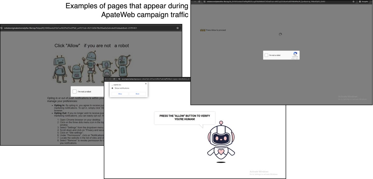 2024-11-19 (Tuesday) We've discovered new infrastructure and domains for the #ApateWeb campaign that includes 2.4k new domains and 5 new IP addresses that lead to sites for potentially unwanted applications (#PUP) and #scam pages. More info at bit.ly/4fXarik