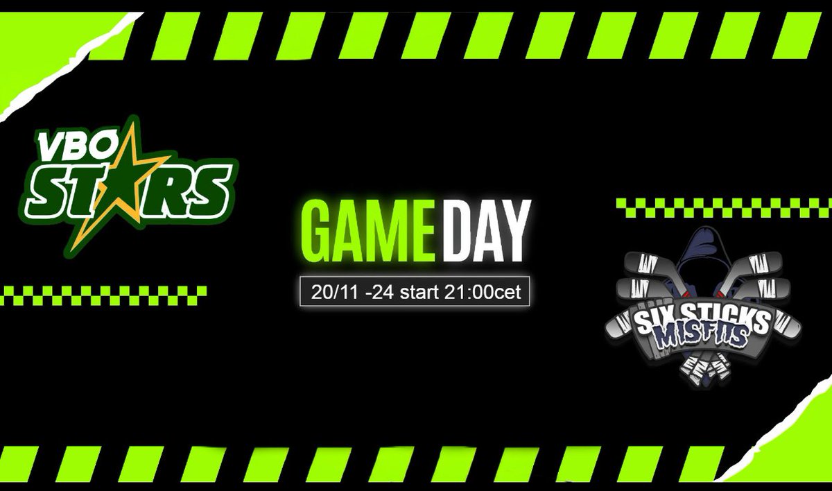 Gameday! Ikväll möter vi Six Sticks Misfits! ⭐️
Twitch.tv/VBOStars