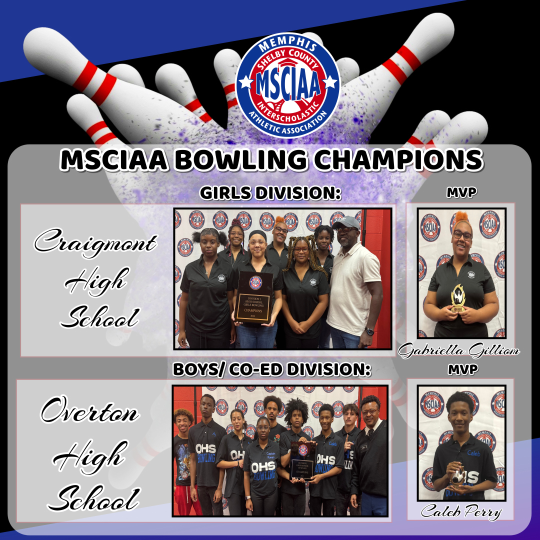 MSCIAA Athletics (@msciaafever) on Twitter photo Congratulations 2024 MSCIAA Girls and Boys Bowling Champions! <a href="/CraigmontHS901/">Craigmont High School</a> <a href="/OvertonCAPA/">Overton High School</a>
#mscsathletics 🎳🎳🏆 Congratulations 2024 MSCIAA Girls and Boys Bowling Champions! <a href="/CraigmontHS901/">Craigmont High School</a> <a href="/OvertonCAPA/">Overton High School</a>
#mscsathletics 🎳🎳🏆