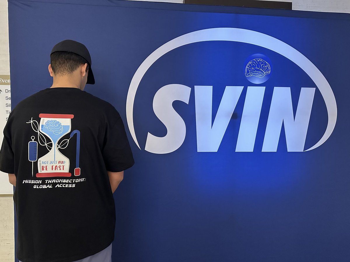 Romil Singh MD (he/him) (@romilsingh1892) on Twitter photo Check out the exclusive <a href="/svinsociety/">SVIN</a> <a href="/MThrombectomy/">Mission Thrombectomy</a> art competition winning T-shirt design available at #SVIN24 registration! 🧠⏳
Featuring 'Not just ASAp, BE FAST,' this shirt highlights the urgency of stroke care. All Proceeds go to <a href="/MThrombectomy/">Mission Thrombectomy</a> driving stroke intervention Check out the exclusive <a href="/svinsociety/">SVIN</a> <a href="/MThrombectomy/">Mission Thrombectomy</a> art competition winning T-shirt design available at #SVIN24 registration! 🧠⏳
Featuring 'Not just ASAp, BE FAST,' this shirt highlights the urgency of stroke care. All Proceeds go to <a href="/MThrombectomy/">Mission Thrombectomy</a> driving stroke intervention