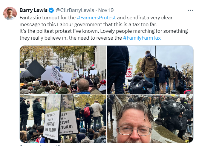 The Tory Leader of DCC, who has presided over the closure of care homes, day ctrs, scrapped grants to voluntary grps, overseen SEND provision leading to a damning OFSTED rpt &amp; led the Authority into record debt, protesting bc landowners will have to pay tax like the rest of us🤯