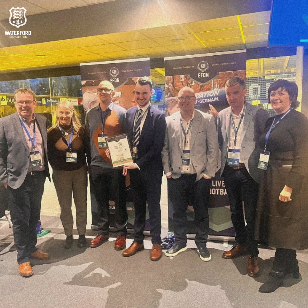 WaterfordFCie's tweet photo. Well done to our Waterford FC in the Community team who represented the club in Leuven, Belgium, for this years EFDN More Than Football Award.

#WaterfordFC | #OneClubOneCommunity https://t.co/T26fxb7kP8