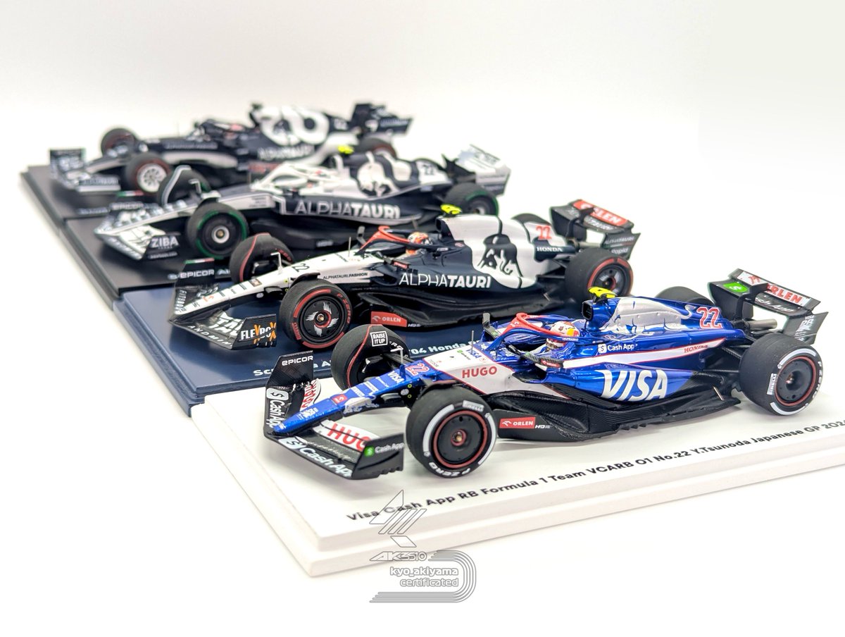 kyo_akiyama's tweet photo. #角田裕毅 歴代乗車マシン
Scuderia #AlphaTauri
#AT02
#AT03
#AT04
VISA CashApp RB F1 Team
#VCARB01

#f1jp #spark #sparkmodels #143scale #ak3510garage #VCARB #YukiTsunoda https://t.co/RkAIos3BRB