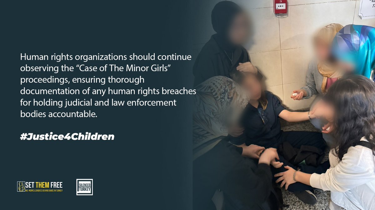 silencedturkey's tweet photo. Human rights organizations should continue observing the “Case of The Minor Girls” proceedings, ensuring thorough documentation of any human rights breaches for holding judicial and law enforcement bodies accountable.
@AntonioStango 
#Justice4Children
#WorldChildrensDay
https://t.co/3Osjywap8k