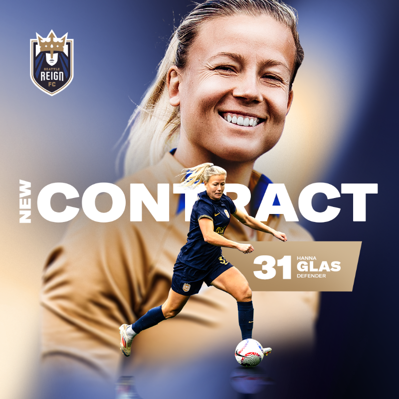 reignfc's tweet photo. .@hannaglas is 𝗕𝗔𝗖𝗞

Seattle Reign FC Signs Defender Hanna Glas to New Contract