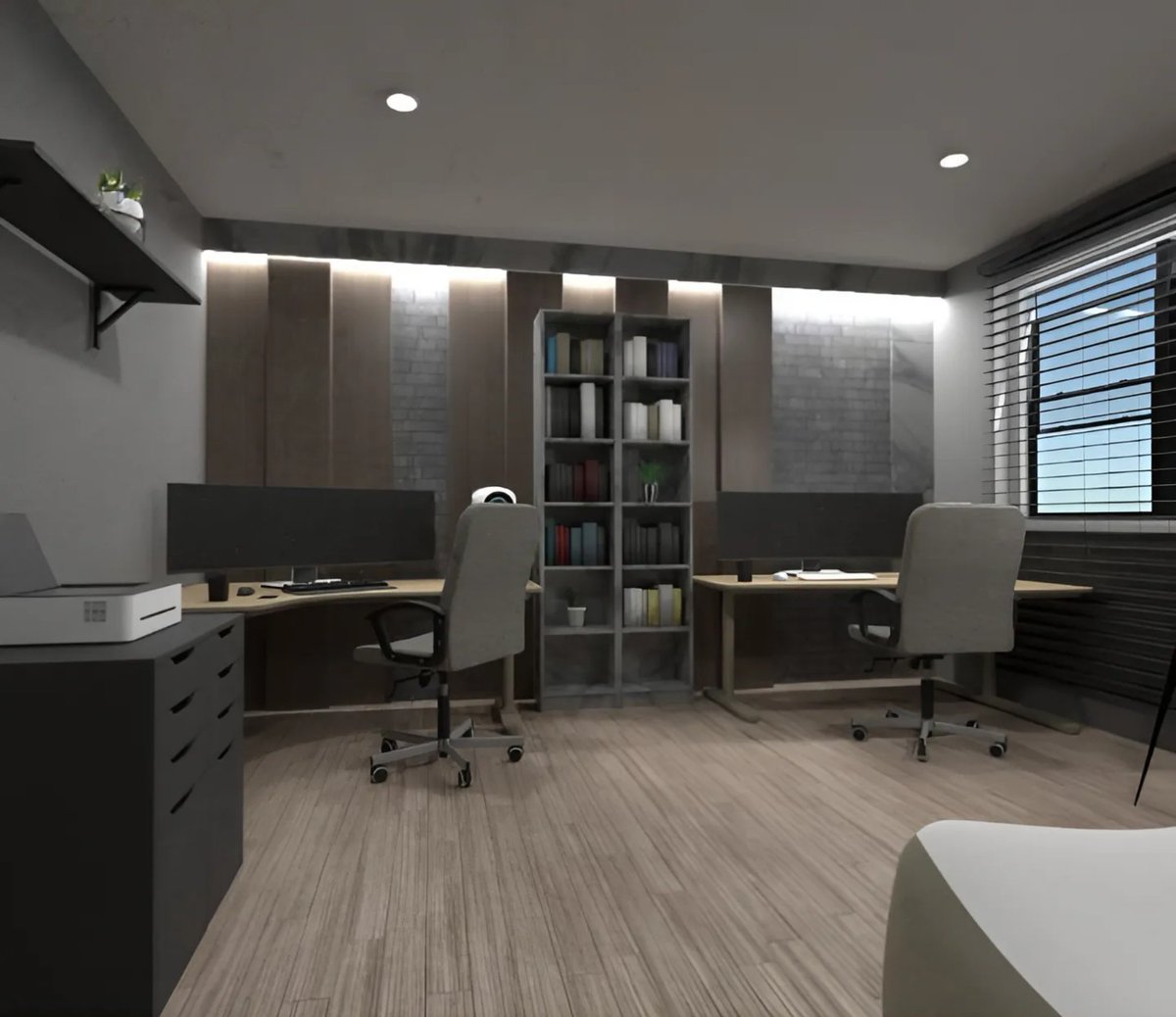 24_AlexanArch's tweet photo. A 3D visualization of an executive study room... https://t.co/bsqYHK9QmW