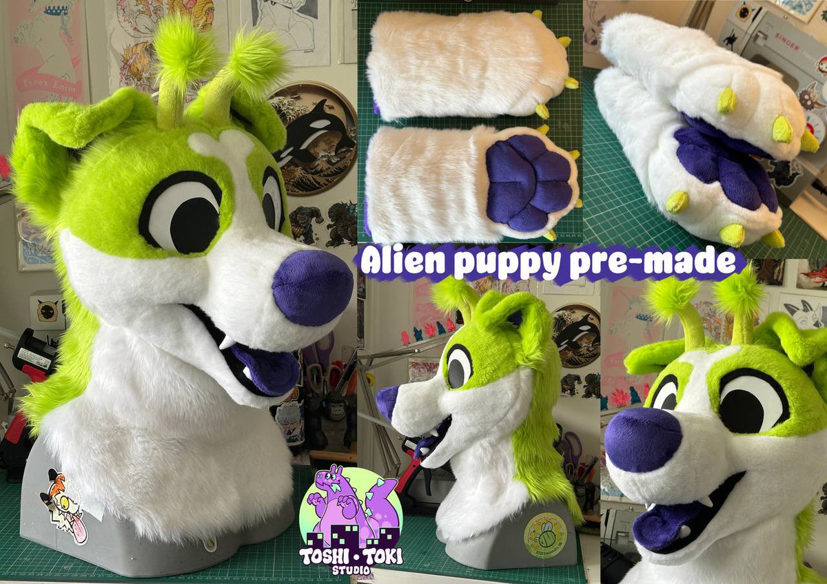 Take this space puppy home! He will be on my table at Furcation! 👽💚