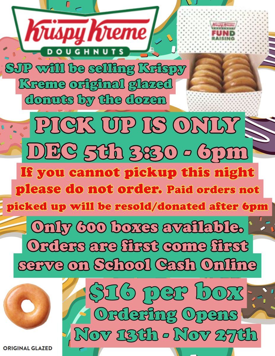 StJP2PCouncil's tweet photo. Don't forget to get your orders in for Big Box of Cards and Krispy Kreme Donuts!
Order on School Cash Online! https://t.co/DS8hooAxHi