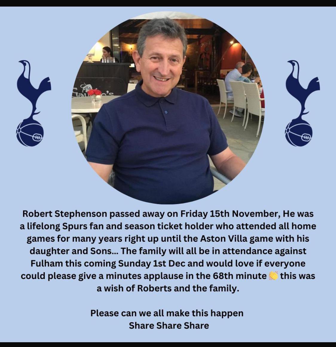My dad 💙🤍 If you could please share with the wider Spurs family it would be much appreciated #COYS #missyouforever