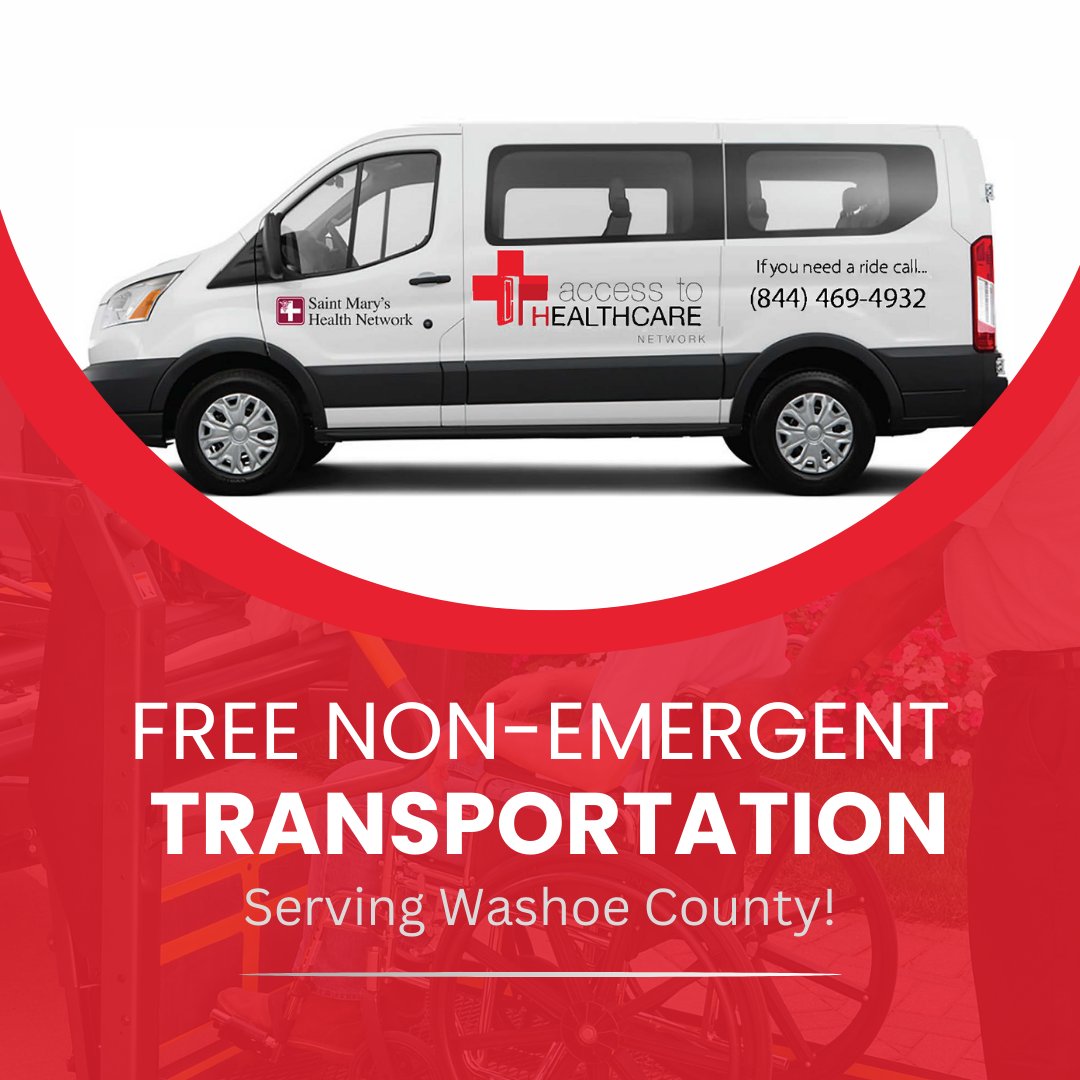 Access2HealthNV's tweet photo. FREE non-emergent medical transportation serving Washoe County. Access to Healthcare offers various FREE transportation programs to help you get to your medical appointments and grocery stores! 

Monday - Thursday | 8 am - 5 pm
CALL to schedule your ride today: 844.469.4933 https://t.co/3bYQjXbZyI