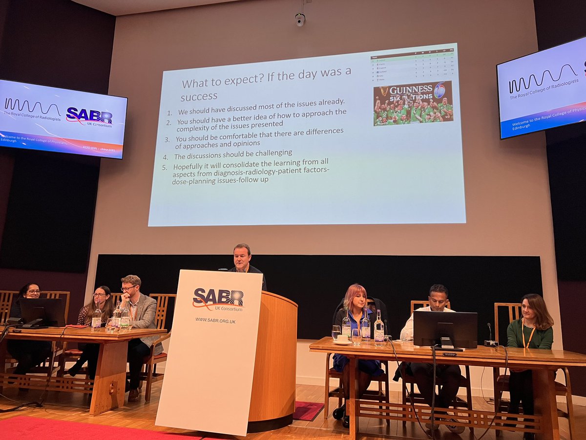PattyDiezH's tweet photo. @Dr_AJC leads the renal #SABR complex cases panel discussion - always with such flare! Great session and a firm favourite with delegates

@_ShankarSiva @Tomrackley @hhoward80 @MadMazzah @rachpearson1 and Anjali Zarkar

@SABRconsortium @RCRadiologists https://t.co/5qh29oIpxV