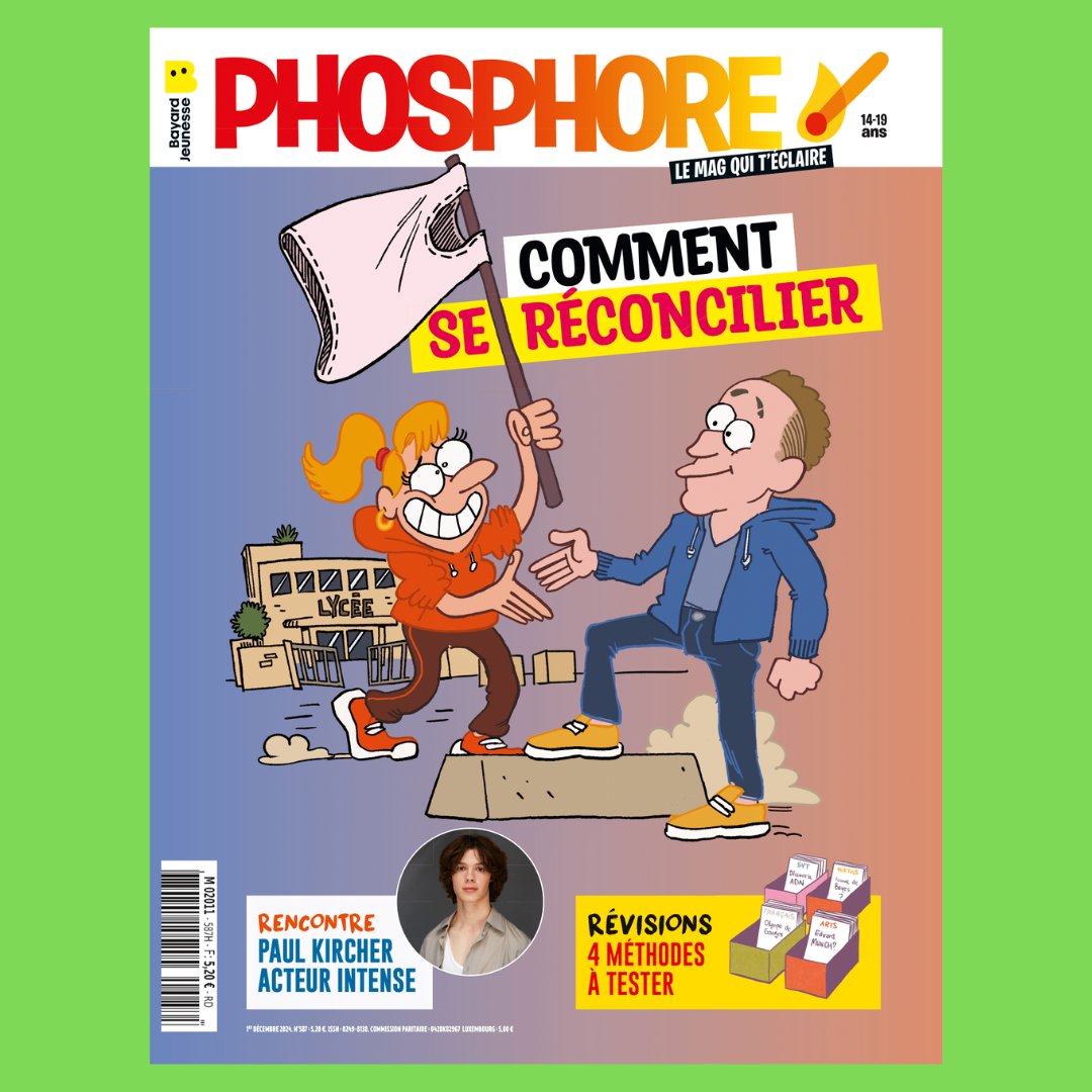 Le nouveau Phosphore est là 📢

🕊️ Comment se réconcilier ? Phosphore te propose 5 stratégies de pro pour faire la paix !

🎬 Rencontre avec Paul Kirchner dans le cadre de du film « Leurs enfants après eux ».

Découvre tout ça dans ton Phosphore !

#magphosphore #pressejeunesse