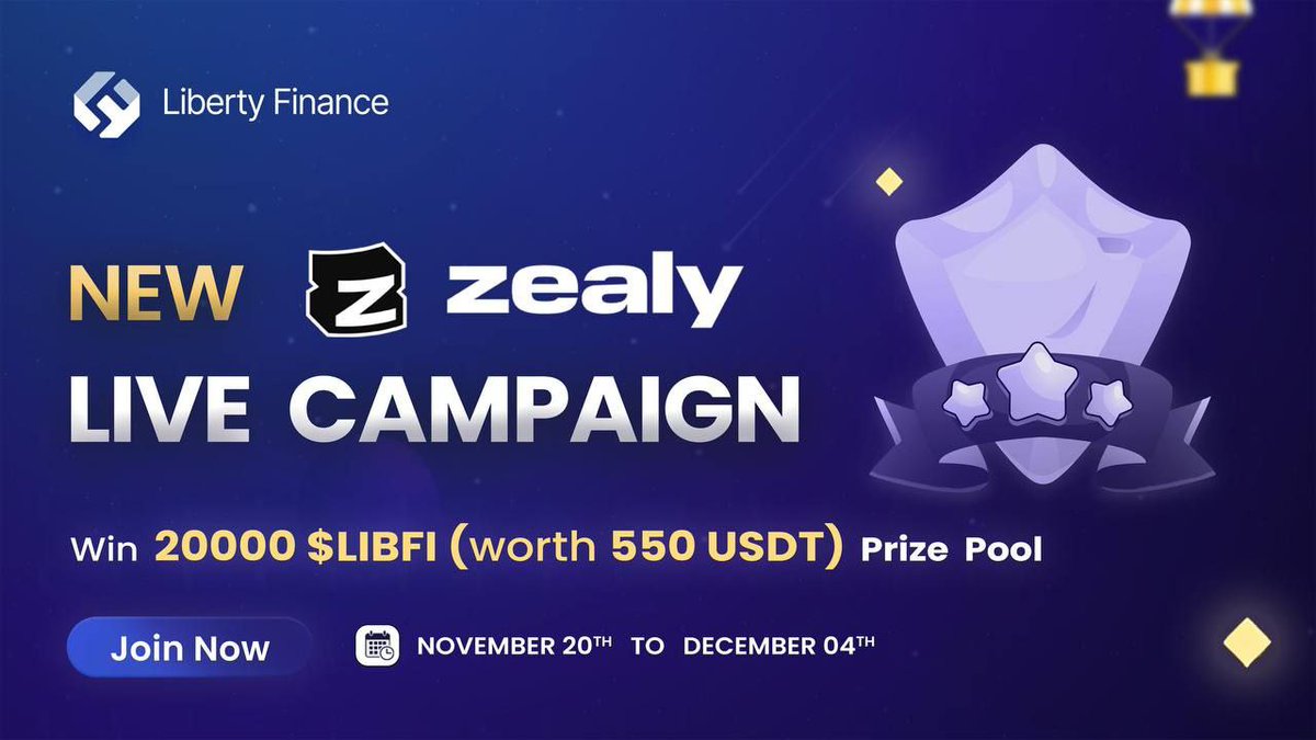 LibFi_ai's tweet image. 🔥The LibFi @zealy_io Sprint is here, and it’s your time to shine!

🏆 $550 in $LibFi tokens is on the line for the Top 12 finishers.
📅 Nov 20 - Dec 4
⚡️ The quests won’t wait — they’re fast, fun, and close quickly.

The rewards are real, but the window is short. 
Don’t miss…