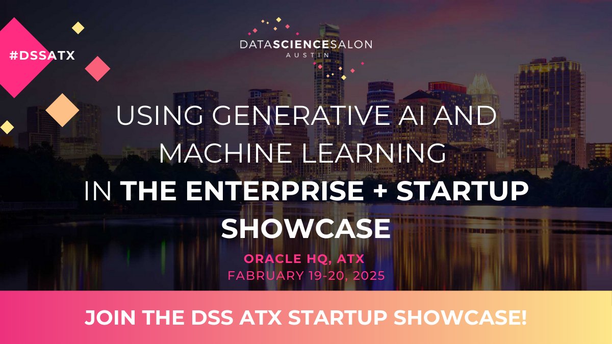 Data Science Salon (@datascisalon) on Twitter photo Pre-seed or smaller #AI and #ML #Startups, step up at #DSSATX 2025 at Oracle HQ on Feb 19-20! Showcase your innovations to over 200 tech experts.
formulatedby.typeform.com/to/UJOh3TfR
๐ช๐ต๐ ๐๐ผ๐ถ๐ป?
๐ธ Present core technologies to an appreciative technical audience.
๐ธ Gain insights from Pre-seed or smaller #AI and #ML #Startups, step up at #DSSATX 2025 at Oracle HQ on Feb 19-20! Showcase your innovations to over 200 tech experts.
formulatedby.typeform.com/to/UJOh3TfR
๐ช๐ต๐ ๐๐ผ๐ถ๐ป?
๐ธ Present core technologies to an appreciative technical audience.
๐ธ Gain insights from