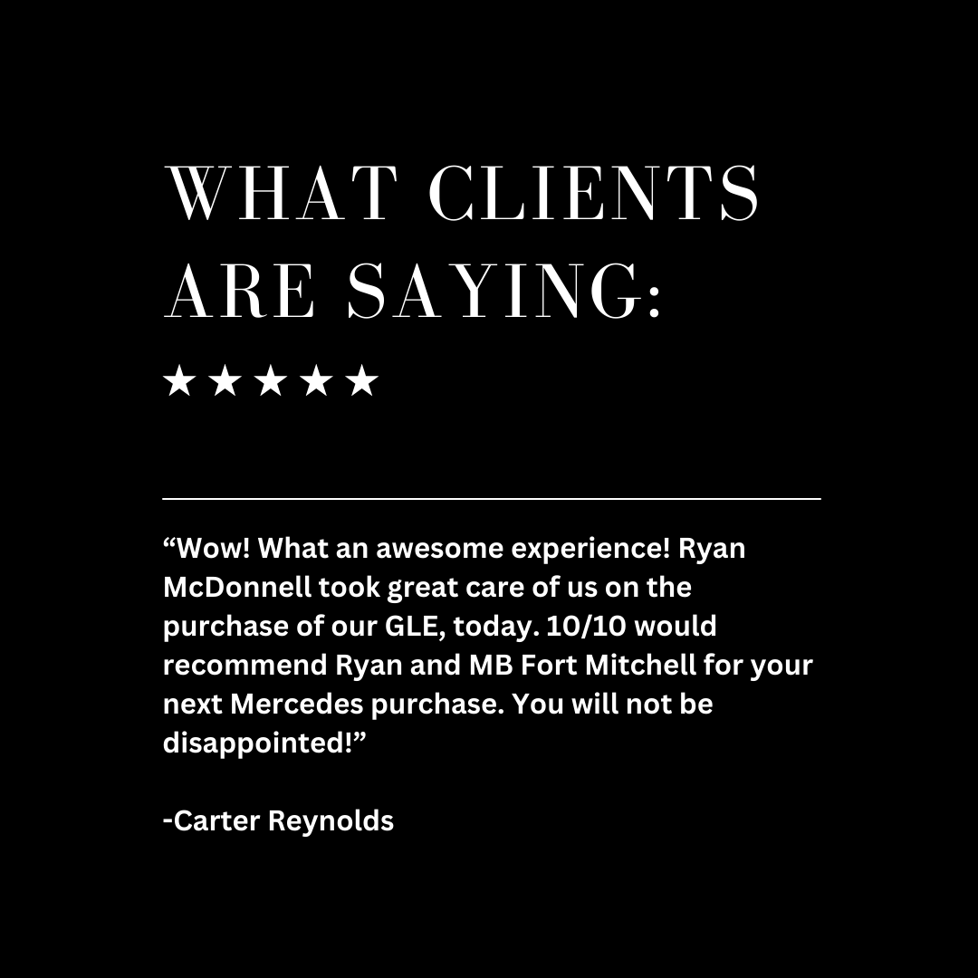 🌟🌟🌟🌟🌟 Shining Bright with 5 Stars!

Another happy customer sharing their incredible experience at Mercedes-Benz of Fort Mitchell! 💼✨ We’re proud to deliver top-tier service, luxury, and care to everyone who walks through our doors. #Mercedes #fivestar #mbfm #luxury