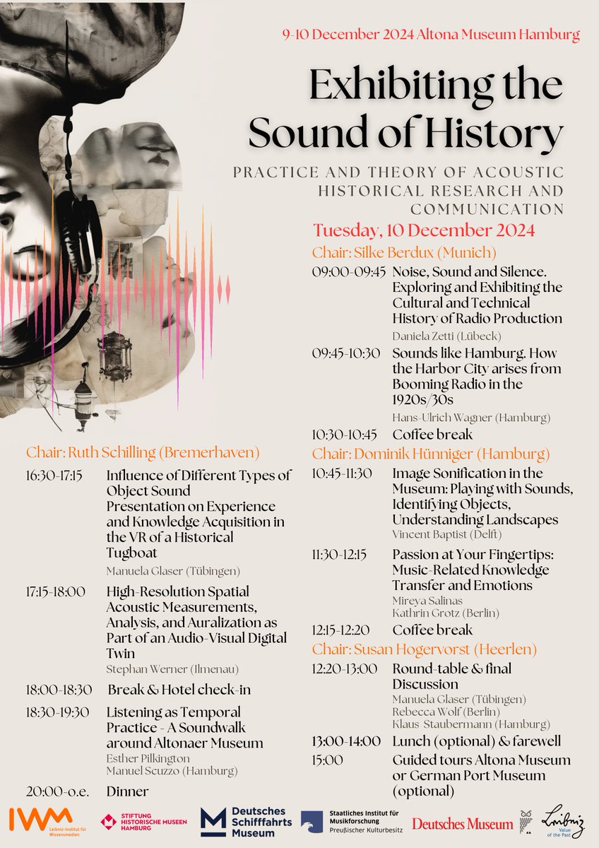 Leibniz-Forschungsverbund "Wert der Vergangenheit" (@leibniz_values) on Twitter photo Save the date: Our conference "Exhibiting the Sound of History" from December 9-10 in Hamburg. Feel free to join us!
<a href="/DeutschesMuseum/">Deutsches Museum</a> <a href="/IWMtue/">IWM Tübingen @IWMtue@wisskomm.social</a> Save the date: Our conference "Exhibiting the Sound of History" from December 9-10 in Hamburg. Feel free to join us!
<a href="/DeutschesMuseum/">Deutsches Museum</a> <a href="/IWMtue/">IWM Tübingen @IWMtue@wisskomm.social</a>
