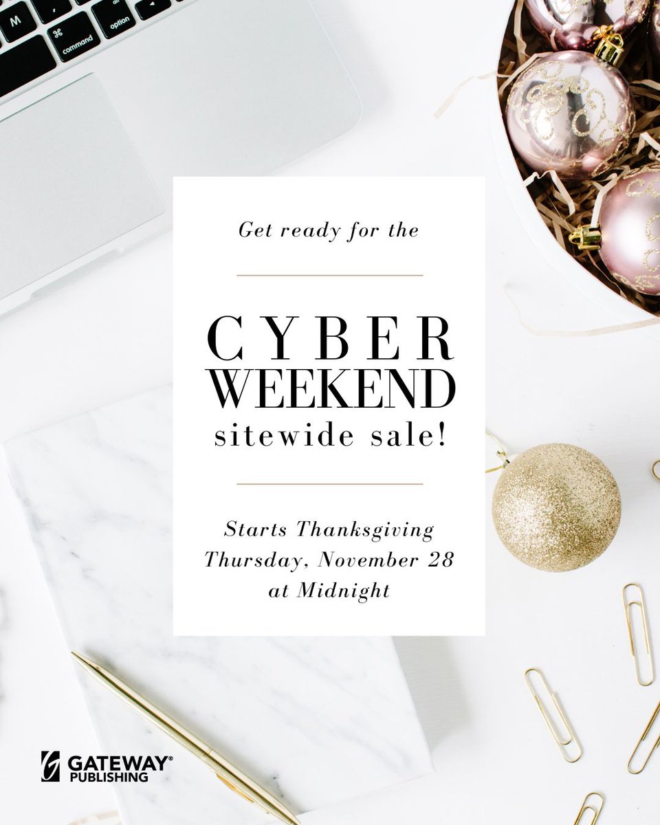 gwybookstore's tweet photo. Get ready for CYBER WEEKEND! 🔔 Starting at midnight on Thanksgiving night, November 28, https://t.co/QMFGlKLHCa is having a sitewide sale! It's the best and biggest discount ever! #BlackFriday #CyberMonday #Sale #CyberWeekend https://t.co/Hxxv9qXn22