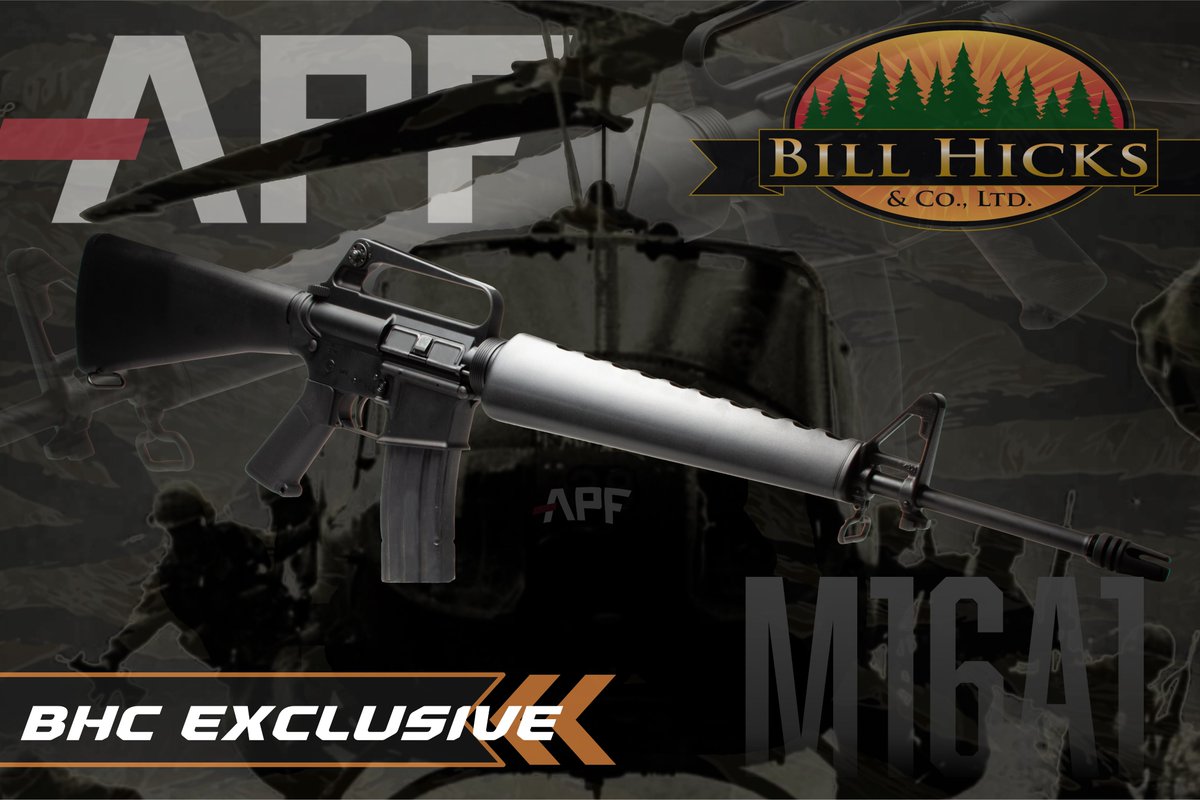 billhicksco's tweet photo. A retro look for a modern classic with the
‼️BHC EXCLUSIVE‼️ M16A1 from APF Armory.
Equipped with A1 Adjustable Sights and a smooth, 
Matte Black A2 Fixed Stock 😎

#bhcco #billhicksco #newproduct #newarrivals
#sportinggoods #new #APF #apfarmory #M16A1
#bhcexclusive https://t.co/6sgdxGmIrw