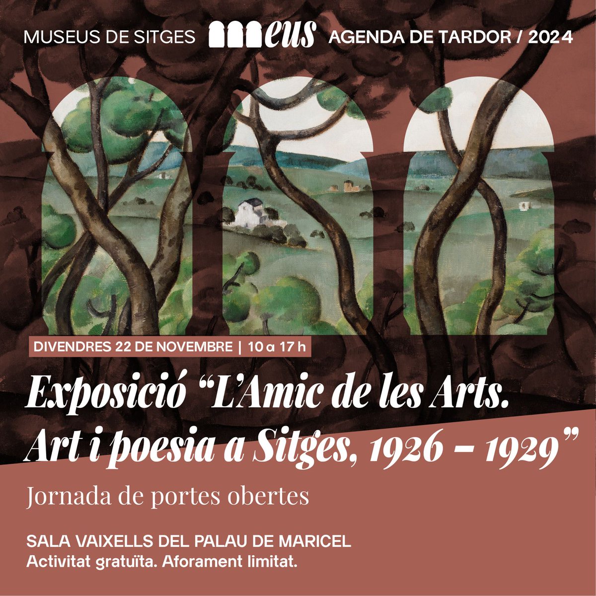 MuseusDeSitges's tweet photo. 📣 Divendres obrim l'exposició ‘L’Amic de les Arts. Art i poesia a Sitges, 1926 – 1929’ i farem jornada de portes obertes durant tot el dia:
📅 Divendres 22
⌚️ De 10 a 17h
📍 Sala Vaixells del Palau de Maricel
👉 https://t.co/2bqS6d7knZ https://t.co/0cgalir4xu