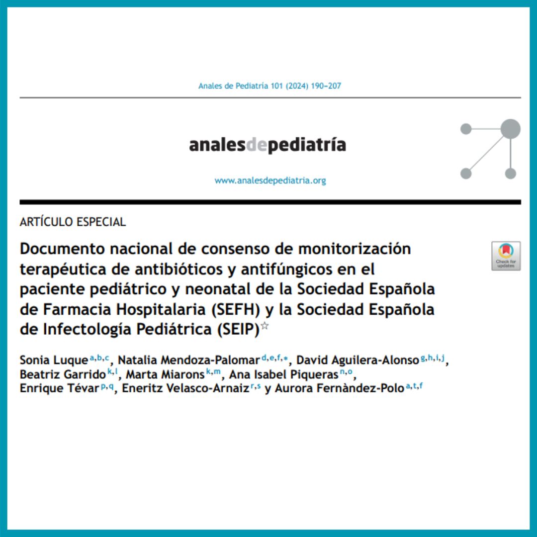 seipweb's tweet photo. 🆕Ahora podéis ver un video resumen del nuestro #DocumentoSEIP consenso de monitorización terapéutica de antibióticos y antifúngicos en el paciente pediátrico y neonatal de @sefh_ y @seipweb : https://t.co/huBnbqeMYP
Y leer el artículo aquí https://t.co/L2bHV1ZEGX https://t.co/ULAQLy0fMz
