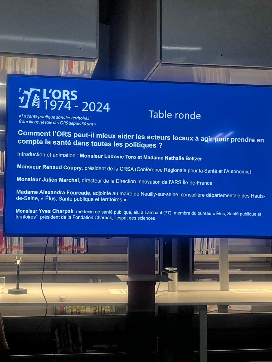 À l'occasion des 50 ans de l'<a href="/ORS_IDF/">Ors</a>, <a href="/fourcade92/">Alexandra Fourcade</a> et <a href="/YvesCharpak/">CHARPAK Yves</a> ont été invités à participer à la table-ronde "Comment l'ORS peut-il aider les acteurs locaux à agir pour prendre en compte la santé dans toutes les politiques ?"
