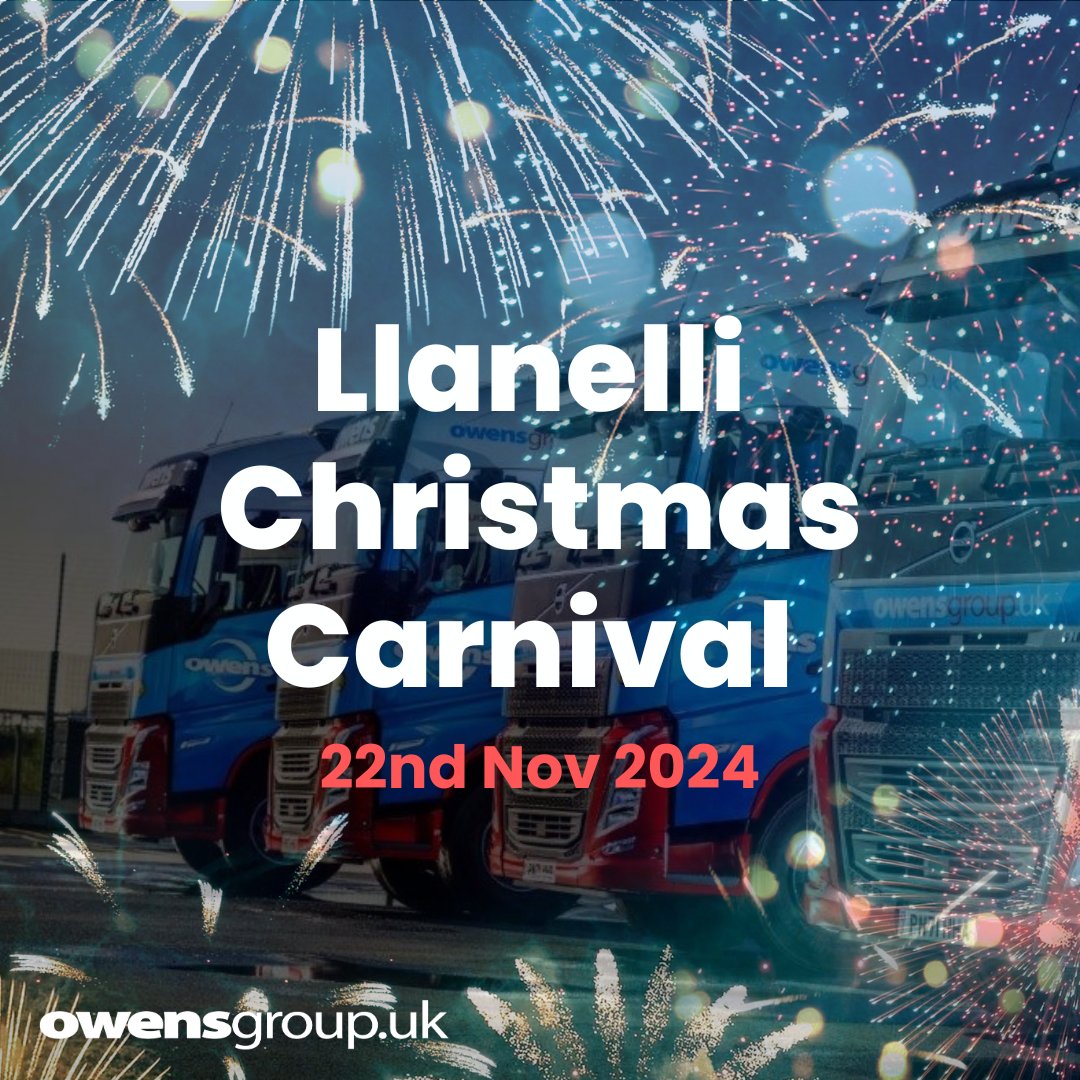 🎄 This Friday, Llanelli lights up for its biggest Christmas Carnival yet! 🎅 
Our iconic trucks will proudly pull the festive floats, spreading Christmas cheer 🌟🚛 
We are honoured to continue this cherished tradition. Let’s make it a night to remember! 🚛🎉