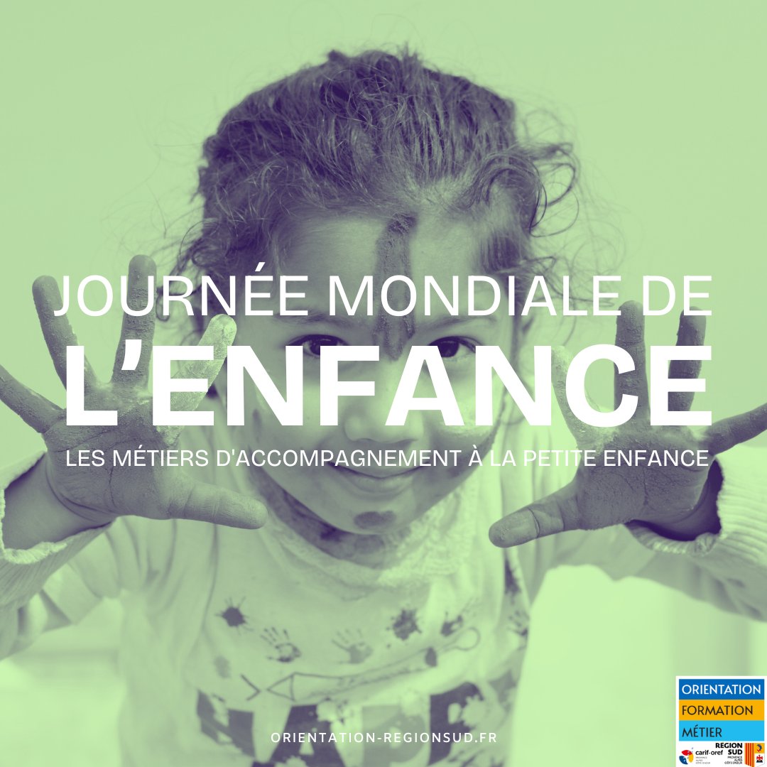 🚼 [Les #métiers autour de l’enfance, un univers professionnel foisonnant] Le 20 novembre la journée mondiale de l’@enfance. Il s’agit notamment d’un métier en #tension en région PACA swll.to/40WUa réalisé par le Carif-Oref. <a href="/education_gouv/">Ministère Éducation nationale</a>