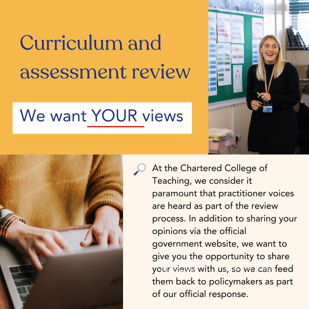 CharteredColl's tweet image. England’s Curriculum and Assessment review is still taking evidence. There’s still time to take part in our poll, to tell us potential areas of change you’re most excited about, and which unintended consequences are most likely.

Complete the poll today: google.pulse.ly/zca069kma1