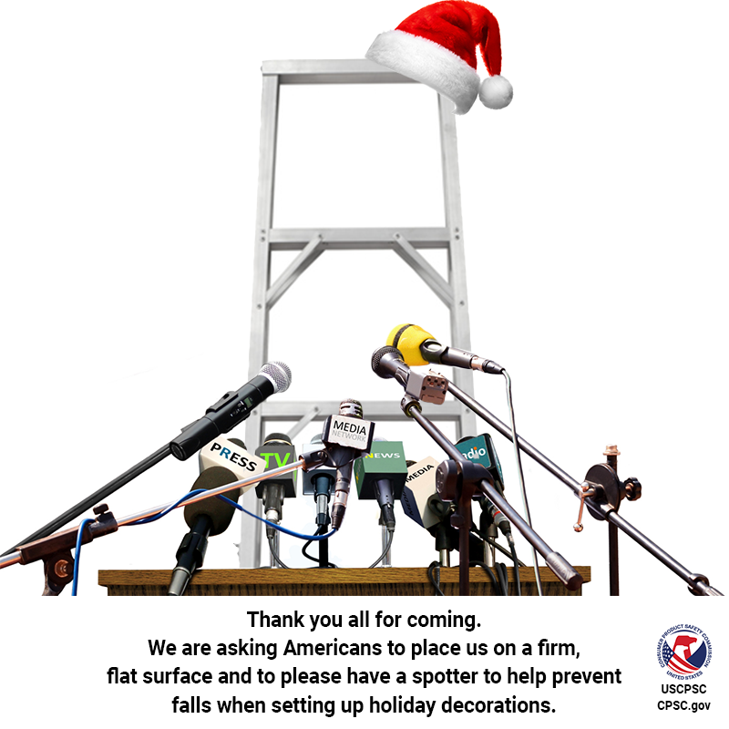 USCPSC's tweet photo. Nearly half of all holiday decorating injuries are from falls. Decorate safely, America! https://t.co/ZG0tqhuEvH