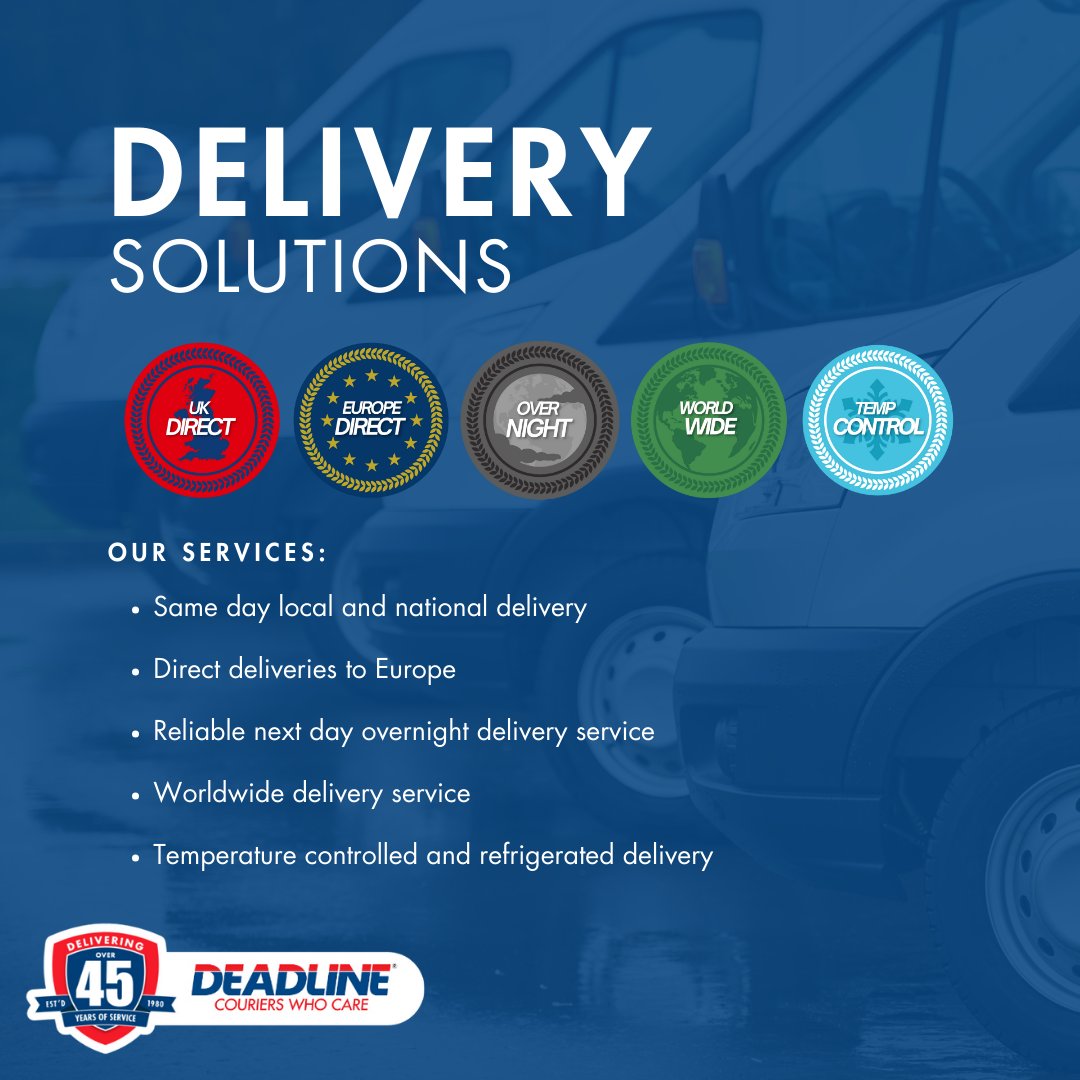 DeadlineCoUk's tweet photo. Looking for reliable delivery solutions?

Whether it’s UK Direct, Europe Direct, Overnight, Worldwide, or Temperature Controlled delivery, we offer tailored services to meet your needs. 📦 

#DeadlineDelivery #DeadlineCouriers #CouriersWhoCare #DeliverySolutions #DeliveryServices https://t.co/HuOP7n3FLd