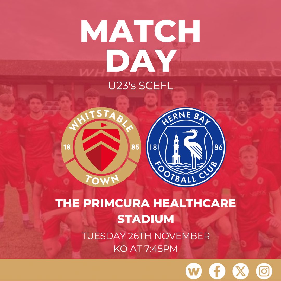 whitstabletown's tweet photo. Local Derby Alert! 🚨 
The U23s are ready to bring the heat as Whitstable Town FC takes on rivals Herne Bay FC! 💪⚽

🏟️ The Primcura Healthcare Stadium 
📆 Tuesday 26th November 2024
🕗 Kick off: 7:45pm
💲£3 per person, Ticket holders and Under 16s FREE

Come on you Oysters 🦪 https://t.co/coAR9jBIMf