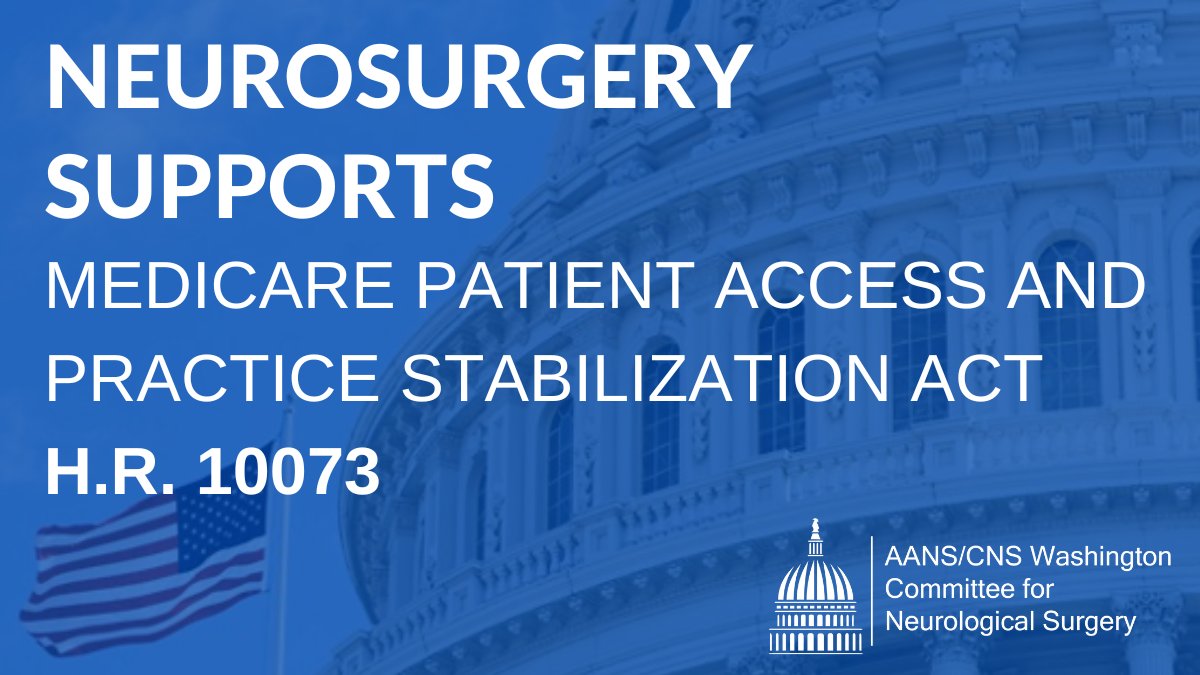 neurosurgery's tweet photo. #Neurosurgery sent a letter in support of the #bipar Medicare Patient Access and Practice Stabilization Act of 2024 (#HR10073). This legislation would eliminate the upcoming 2.8% Medicare physician fee schedule cut and provide an inflationary update for 2025.

Read more 👉 https://t.co/t2EX3J1cFX