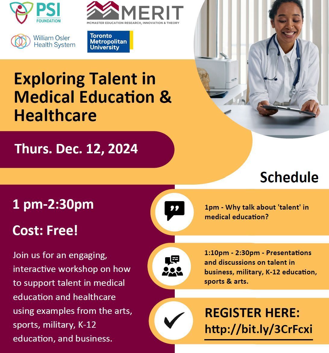 McMaster Education Research, Innovation & Theory (@merit_mcmaster) on Twitter photo <a href="/tmu_medicine/">tmu_medicine</a> and <a href="/MERIT_McMaster/">McMaster Education Research, Innovation & Theory</a> are hosting a free online workshop on examine how talent is identified, supported and retained in sectors outside of healthcare & how this can be applied to med ed. Everyone is welcome! Register: buff.ly/3CElLBx <a href="/sherbino/">Jonathan Sherbino</a> <a href="/TChanMD/">Teresa Chan | 陳敏怡</a> <a href="/tmu_medicine/">tmu_medicine</a> and <a href="/MERIT_McMaster/">McMaster Education Research, Innovation & Theory</a> are hosting a free online workshop on examine how talent is identified, supported and retained in sectors outside of healthcare & how this can be applied to med ed. Everyone is welcome! Register: buff.ly/3CElLBx <a href="/sherbino/">Jonathan Sherbino</a> <a href="/TChanMD/">Teresa Chan | 陳敏怡</a>