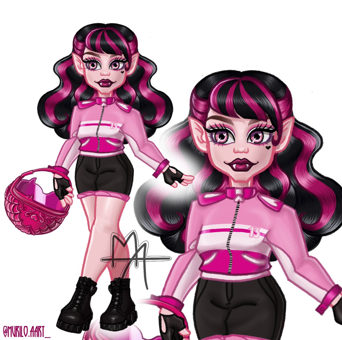 muriloadamanten's tweet photo. 🛵MOTOGHOULS DRACULAURA🩷
I just wanted to give her a more elaborate outfit and bangs. Our girl deserves it 
#monsterHigh #Draculaura #fanart #desgin https://t.co/1AnuyVPDdV