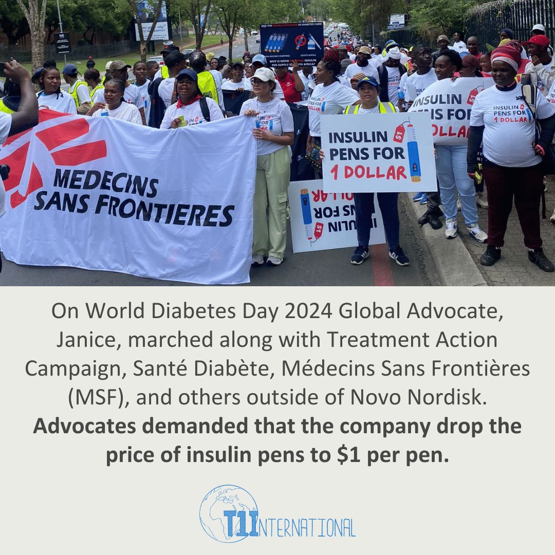 t1international's tweet photo. 2024 World Diabetes Day saw T1I advocates rally for insulin accessibility. Global Advocate Janice joined groups like MSF, Santé Diabète, and more to demand Novo Nordisk drop insulin pen prices to $1. WA's #insulin4all chapter also protested in Seattle. Thanks for supporting! #WWD https://t.co/FP4VQRnZct