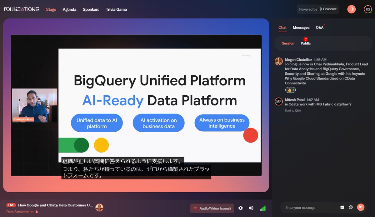 sugimomoto's tweet image. AI ReadyなデータプラットフォームBigQuery

 #CDataFoundations