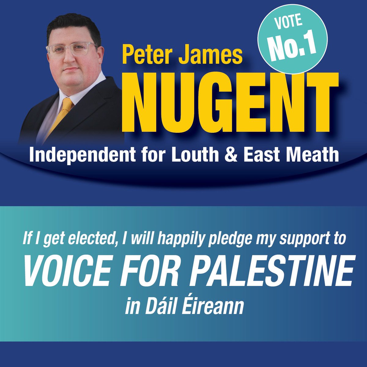 If I am elected, I will happily pledge my support to voice for Palestine.

Free Palestine 🇵🇸 

Please Vote for Nugent 1 Independent